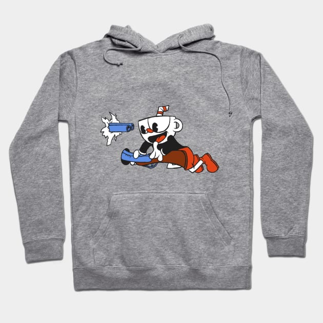 Cuphead Shotgun Design Hoodie by Ulteh